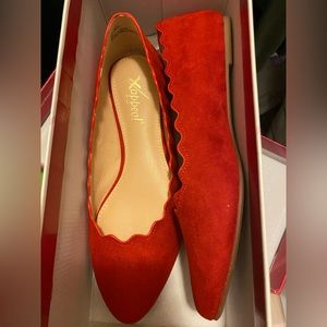 New in box! X appeal red, scalloped edge flats. Never worn!